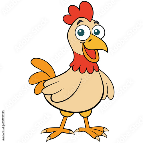 Illustration of a chicken in vector format