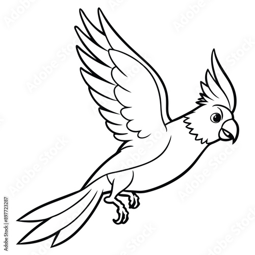 Cockatiel Bird Jumps Icon Vector