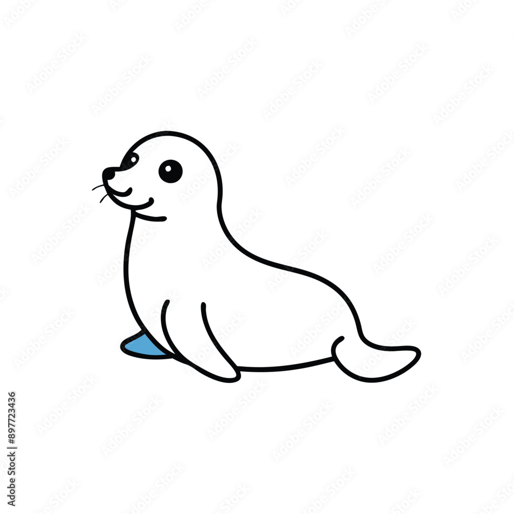 Crabeater seal icon in vector style Crabeater seal icon in vector style