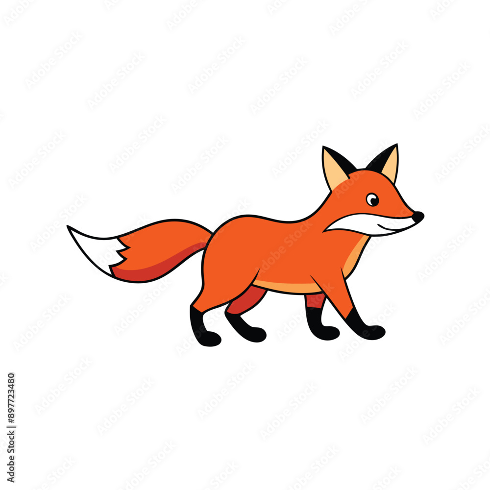 Fototapeta premium Culpeo fox play vector icon on white background