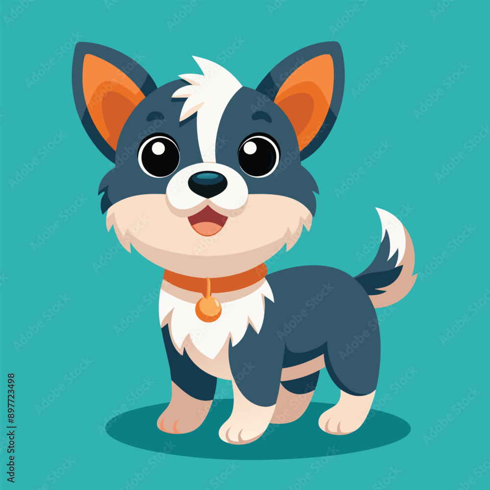 Obraz premium Cute dog illustration on a white background