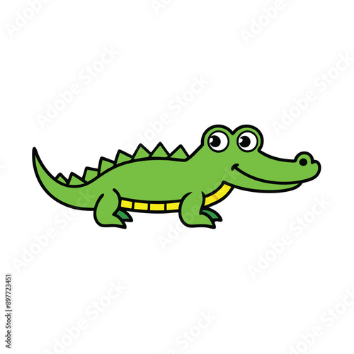 Crocodile looking vector icon illustration