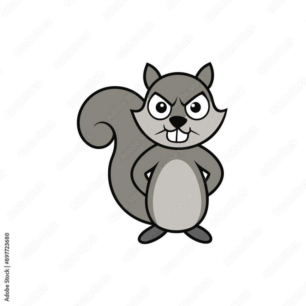 Eastern gray squirrel angry icon in vector format Eastern gray squirrel angry icon in vector format