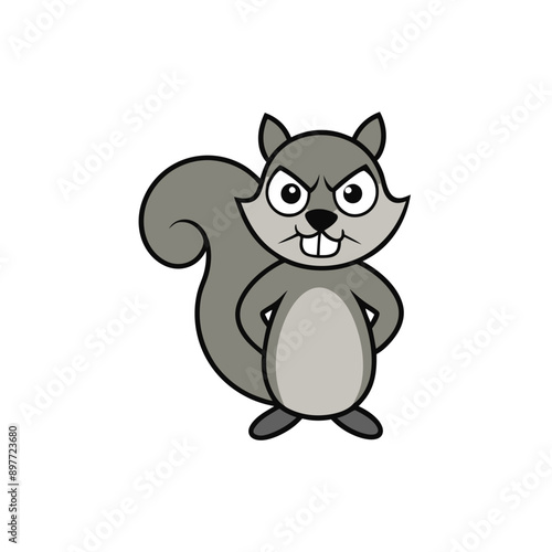 Eastern gray squirrel angry icon in vector format
