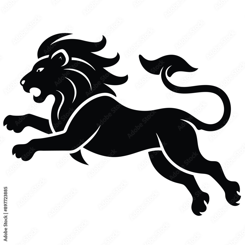 Obraz premium Lion jumping icon vector illustration