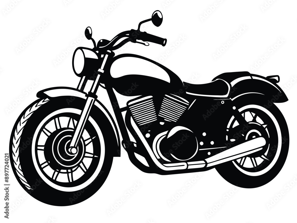 Fototapeta premium Motorcycle with rear wheel close-up view