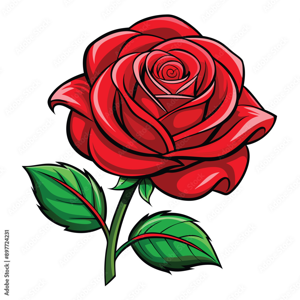 Beautiful Red Rose Isolated on White Background EPS Vector Beautiful Red Rose Isolated on White Background EPS Vector