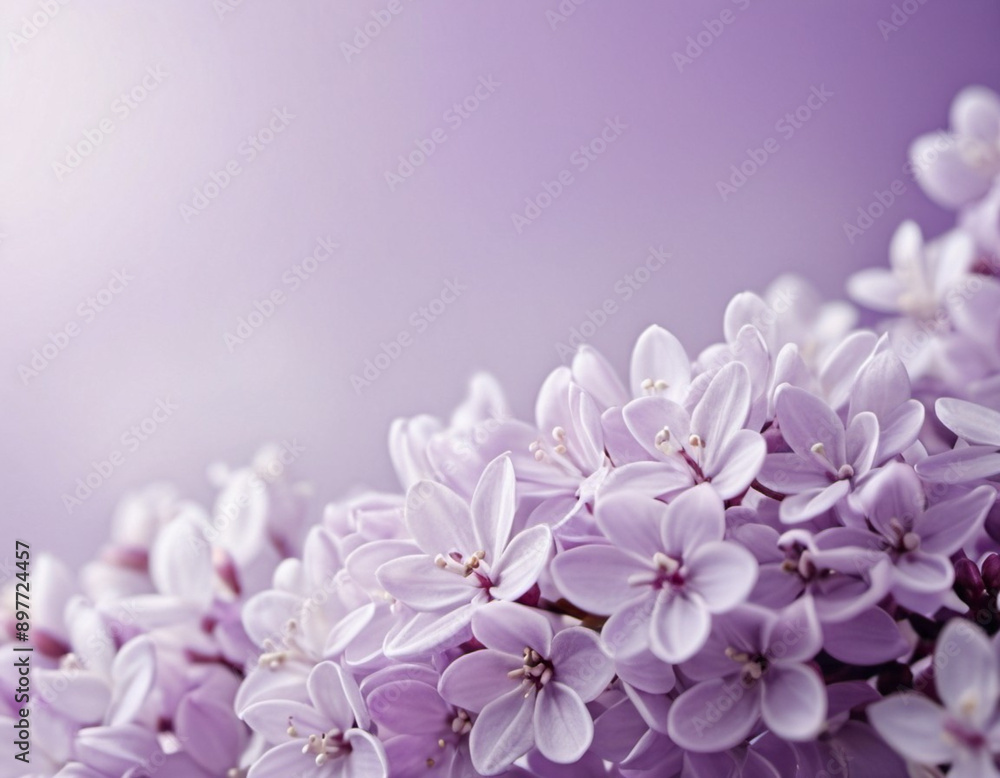 shot of delicate lilac flowers, petals a soft, pastel purple and white, against a blurred background. The image captures the intricate details of the blossoms, showcasing their delicate beauty. AI shot of delicate lilac flowers, petals a soft, pastel purple and white, against a blurred background. The image captures the intricate details of the blossoms, showcasing their delicate beauty. AI