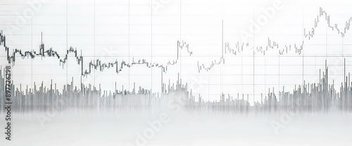 White background featuring a financial chart with a consistent upward rise in stock prices.