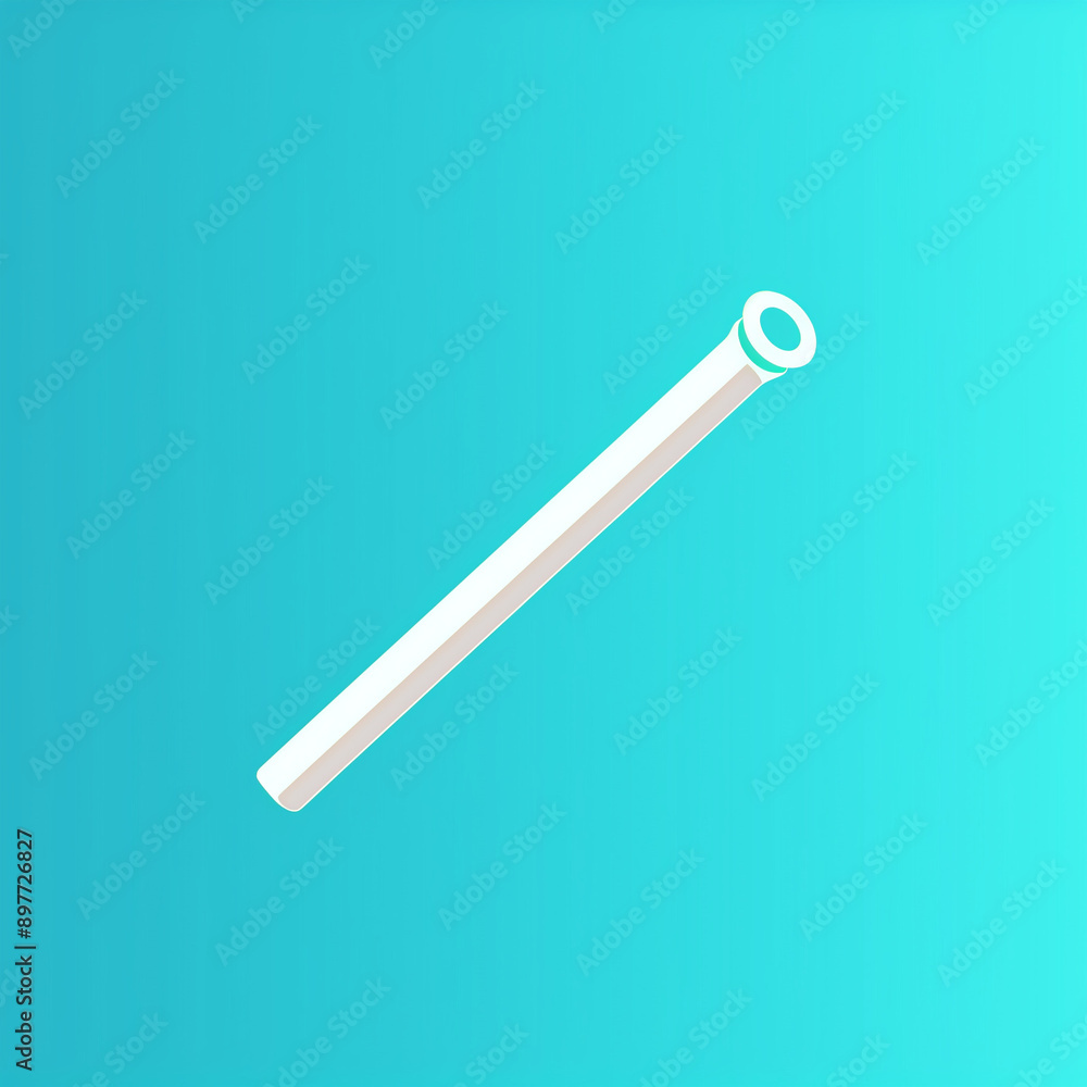 Glow Stick Icon in 2D: Bright White on a Sky Blue Background Glow Stick Icon in 2D: Bright White on a Sky Blue Background