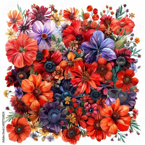 Wallpaper Mural Floral Bouquet A Beautiful Bouquet of Colorful Flowers Torontodigital.ca