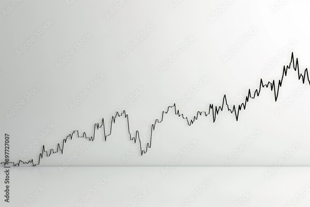 White background featuring a simple stock chart with a smooth upward trend, representing consistent stock price growth. White background featuring a simple stock chart with a smooth upward trend, representing consistent stock price growth.