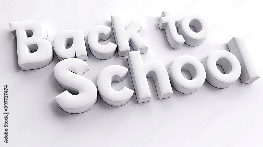 Back to School written in all white over a white background. Back to School written in all white over a white background.