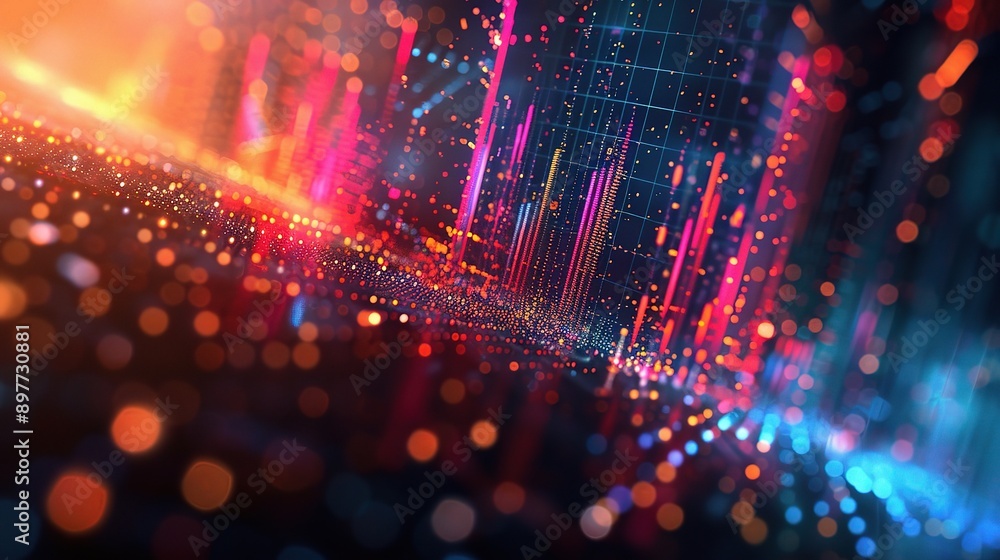Neon City Lights: A vibrant digital cityscape explodes with glowing lines, bokeh, and a spectrum of colors, capturing the energy of a futuristic metropolis. Neon City Lights: A vibrant digital cityscape explodes with glowing lines, bokeh, and a spectrum of colors, capturing the energy of a futuristic metropolis.