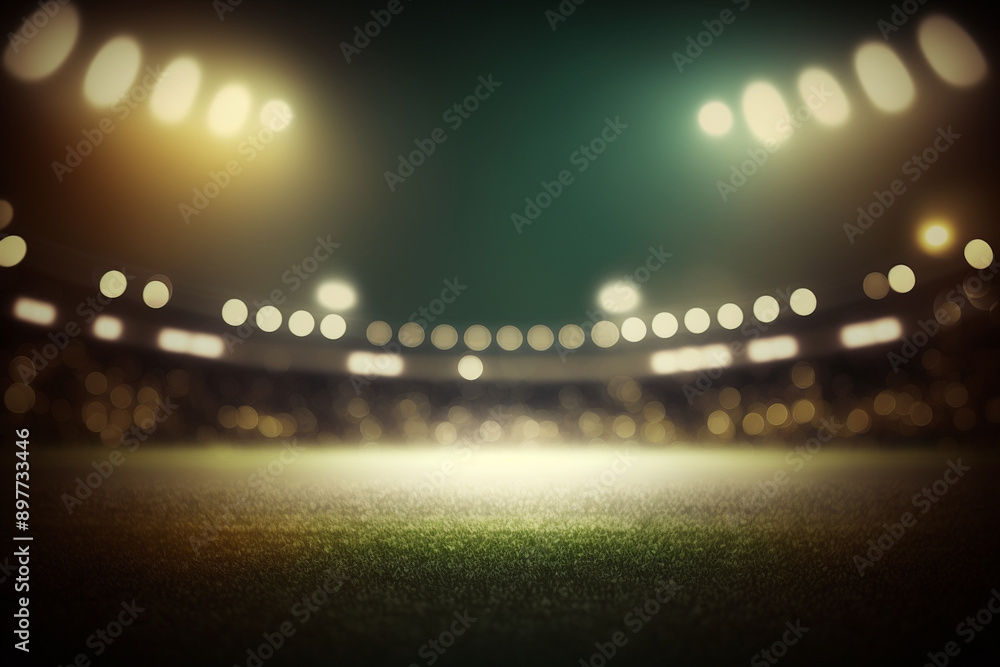 Soccer field and the bright lights background Soccer field and the bright lights background