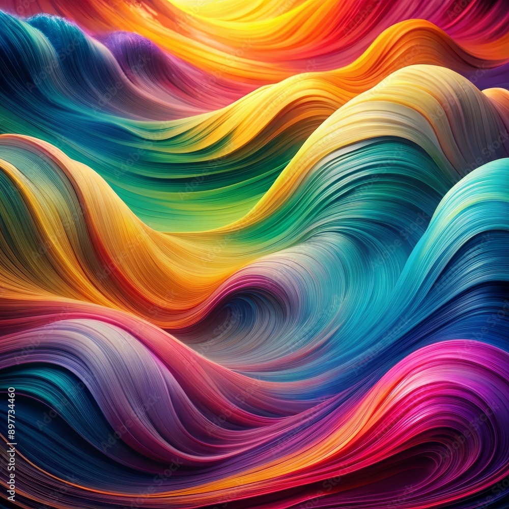 Abstract Rainbow Waves Digital Art, Abstract, Rainbow, Digital Art, Waves Abstract Rainbow Waves Digital Art, Abstract, Rainbow, Digital Art, Waves