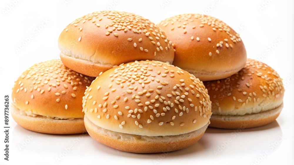 Delicious burger buns, isolated on white background