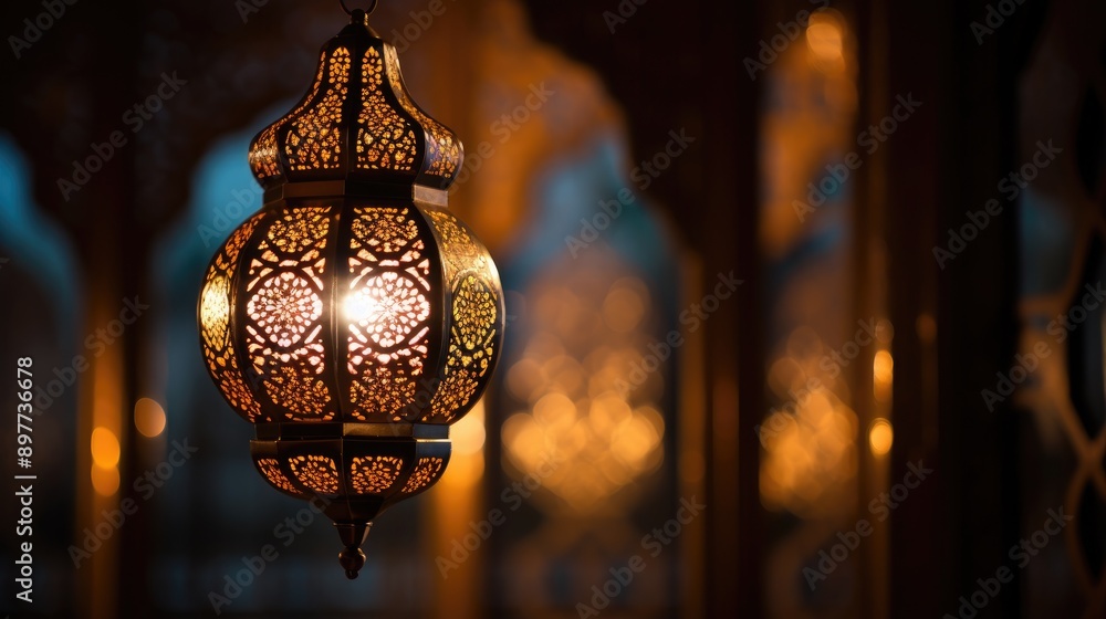 close-up image of a traditional Arabic lantern with intricate designs close-up image of a traditional Arabic lantern with intricate designs