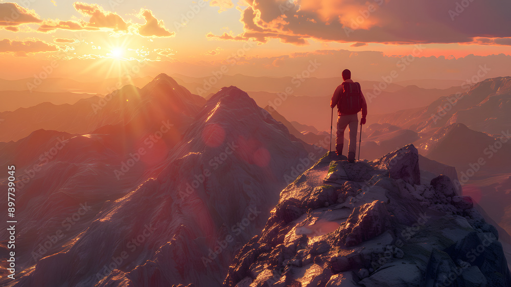 Fototapeta premium realistic high-resolution photo of mountain, with detailed background