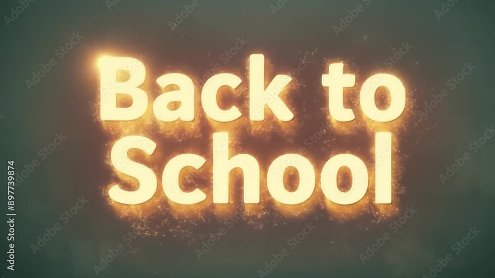 Bright, glimmering text displaying back to school on a green chalkboard. Ideal for educational content and promotions. Perfect for school-related themes Bright, glimmering text displaying back to school on a green chalkboard. Ideal for educational content and promotions. Perfect for school-related themes