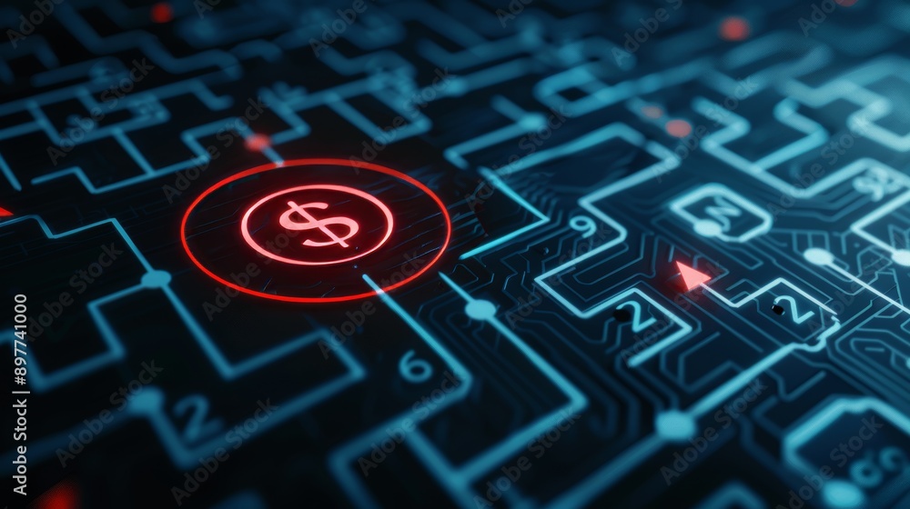A detailed investment maze with multiple exits, each marked with icons of different financial instruments, showing the complexity of financial decision-making A detailed investment maze with multiple exits, each marked with icons of different financial instruments, showing the complexity of financial decision-making