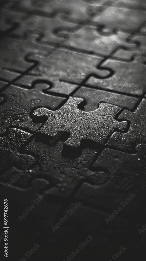 Black And White Puzzle Piece Close Up Black And White Puzzle Piece Close Up