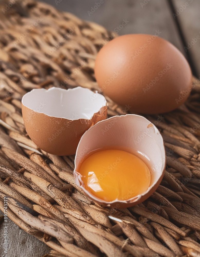 organic egg broken. cooking food ingredient. object isolated organic egg broken. cooking food ingredient. object isolated