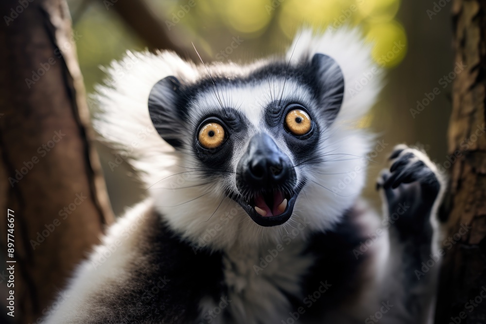 quirky and expressive lemur in the trees quirky and expressive lemur in the trees