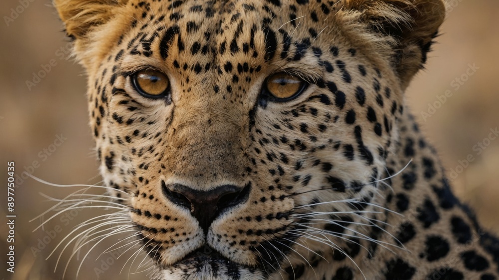 Leopard in African savannah, wildlife concept. Leopard in African savannah, wildlife concept.