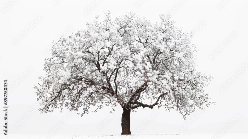 Obraz premium Tree against a white backdrop