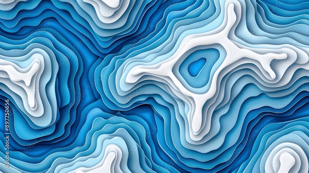 Blue and white abstract background with a paper cutout effect creating a sense of depth and dimension Blue and white abstract background with a paper cutout effect creating a sense of depth and dimension