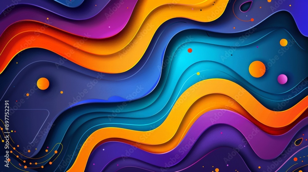 Vibrant wavy backdrop with a 3d paper cutout look, evoking depth and dimension Vibrant wavy backdrop with a 3d paper cutout look, evoking depth and dimension
