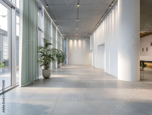 Interior of contempotary modern office. Minimalistic corporate design. © Nadya