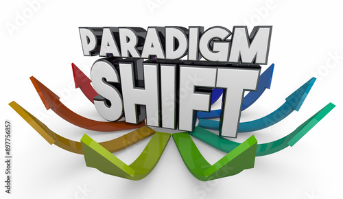 Paradigm Shift Arrows Up Change New Idea Innovation Big Disruption 3d Illustration photo