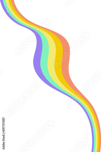 Vibrant Abstract Rainbow Waves in Minimalist Vector Art