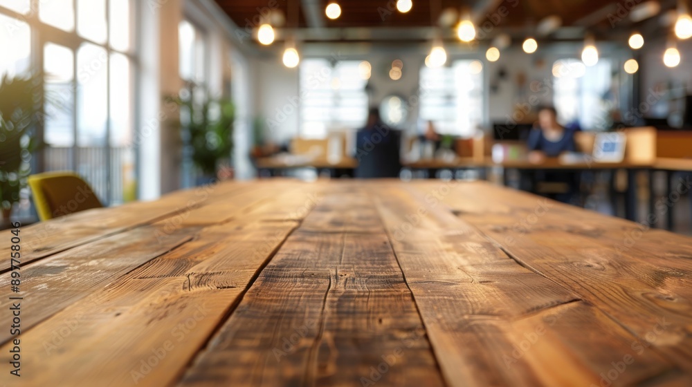 Rustic Wooden Table in a Modern Office Rustic Wooden Table in a Modern Office
