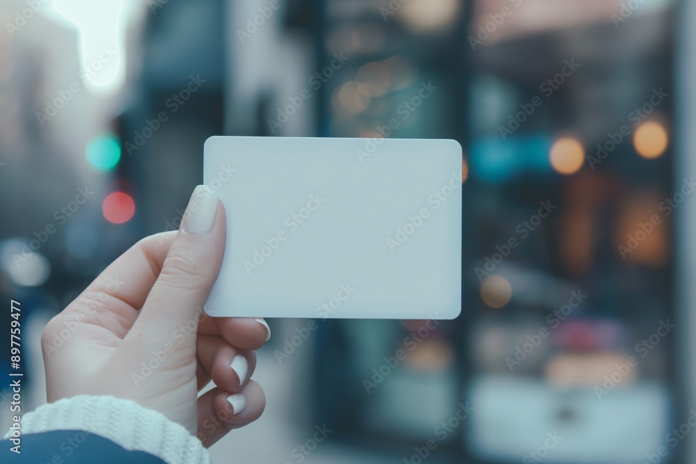 Close up of a hand with a blank credit card mockup. Blank credit card mockup in a business scene. Close up of a hand with a blank credit card mockup. Blank credit card mockup in a business scene.