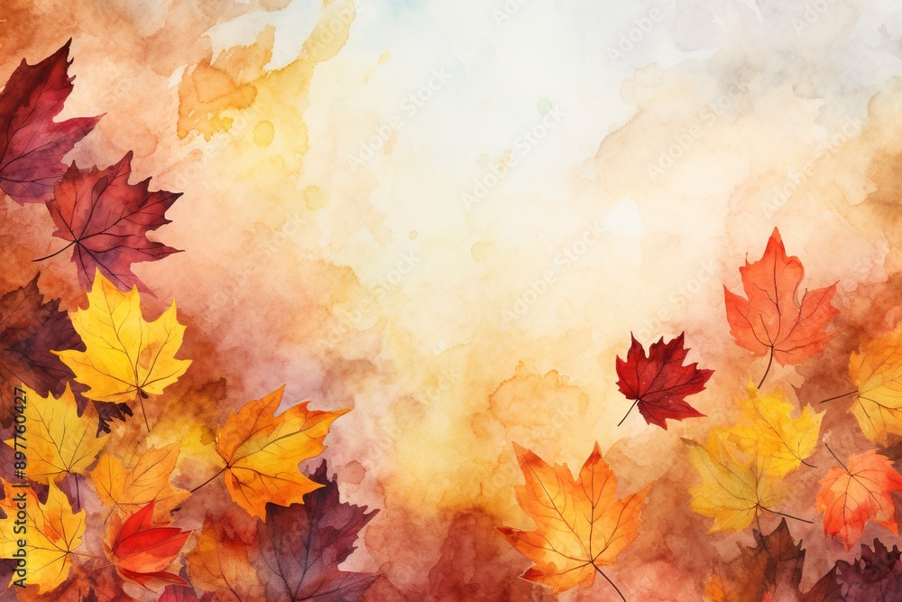 autumn leaves background, copy space , generative ai autumn leaves background, copy space , generative ai