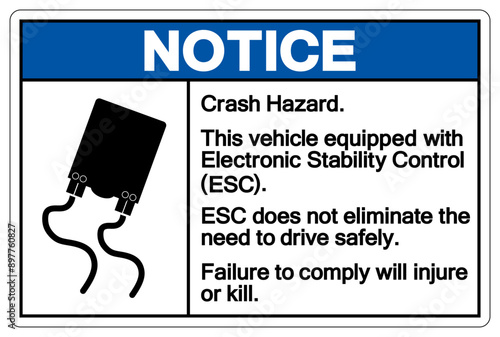 Notice Slippery Road Traffic Sign,Vector Illustration, Isolate On White Background Label. EPS10
