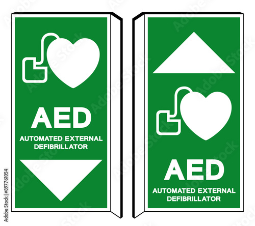 AED Automated External Defibrillator Symbol Sign, Vector Illustration, Isolate On White Background Label .EPS10
