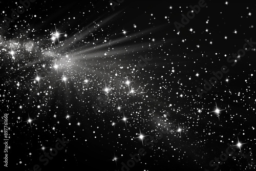 Night sky with stars sparkling on black background