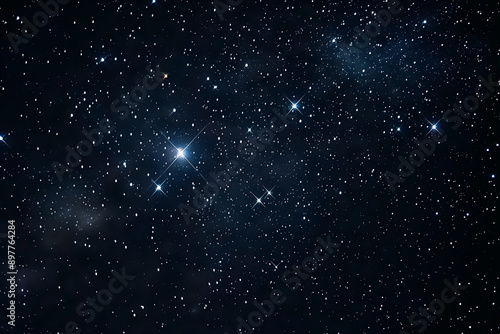 Deep space shining stars in night sky, constellation star field, galaxy