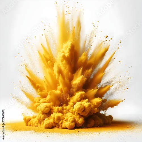 Obraz na płótnie couleur jaune poudre explosion épices
