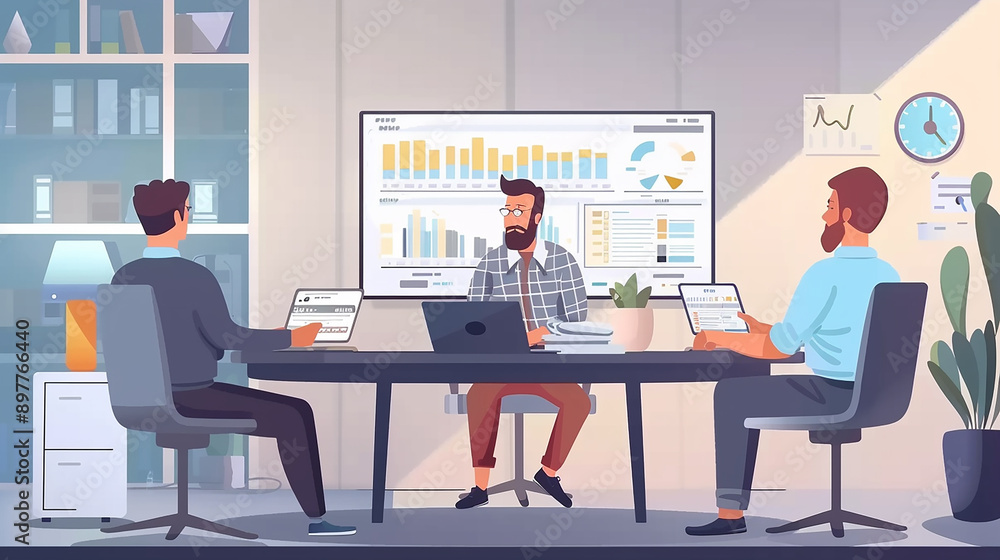 Diverse Modern Office Businessman Leading Meeting Diverse Modern Office Businessman Leading Meeting