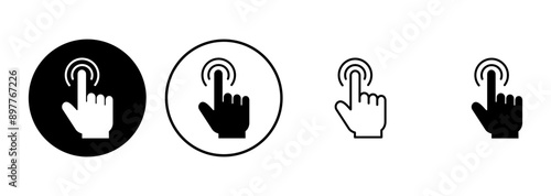 Hand click icon set. pointer icon vector. hand cursor icon vector