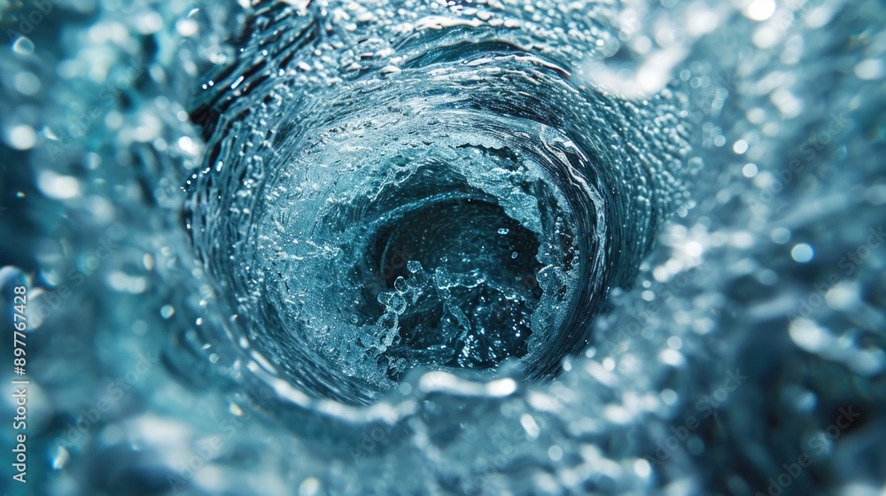 Close-up of swirling water vortex in the ocean Close-up of swirling water vortex in the ocean