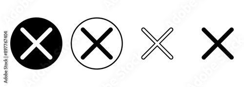 Close icon set. Delete icon vector. cross sign
