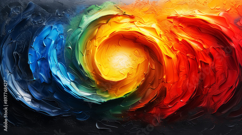 oil painting texture, abstract swirl vortex spiral pattern. Design for Wall Art, Poster Print, Wallpaper & Background