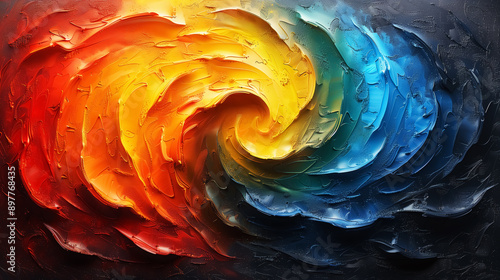 oil painting texture, abstract swirl vortex spiral pattern. Design for Wall Art, Poster Print, Wallpaper & Background