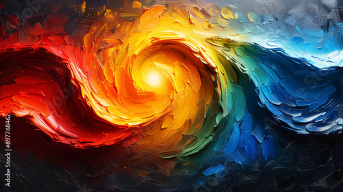 oil painting texture, abstract swirl vortex spiral pattern. Design for Wall Art, Poster Print, Wallpaper & Background